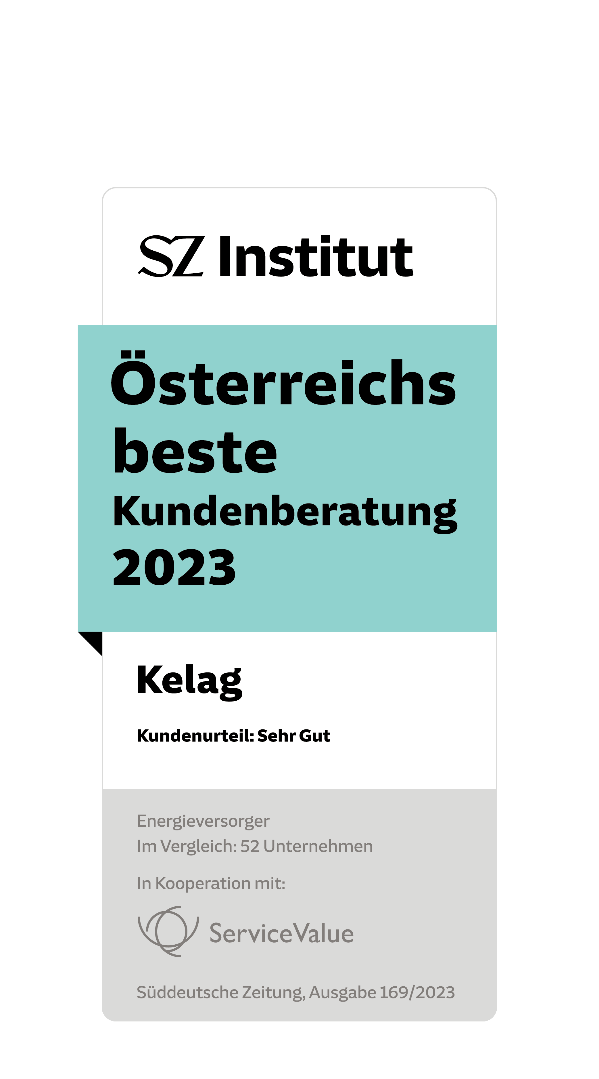 Siegel des SZ Instituts für österreichs beste Kundenberatung im Jahr 2023