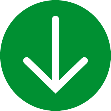 Pfeil nach unten in einem grünen Kreis